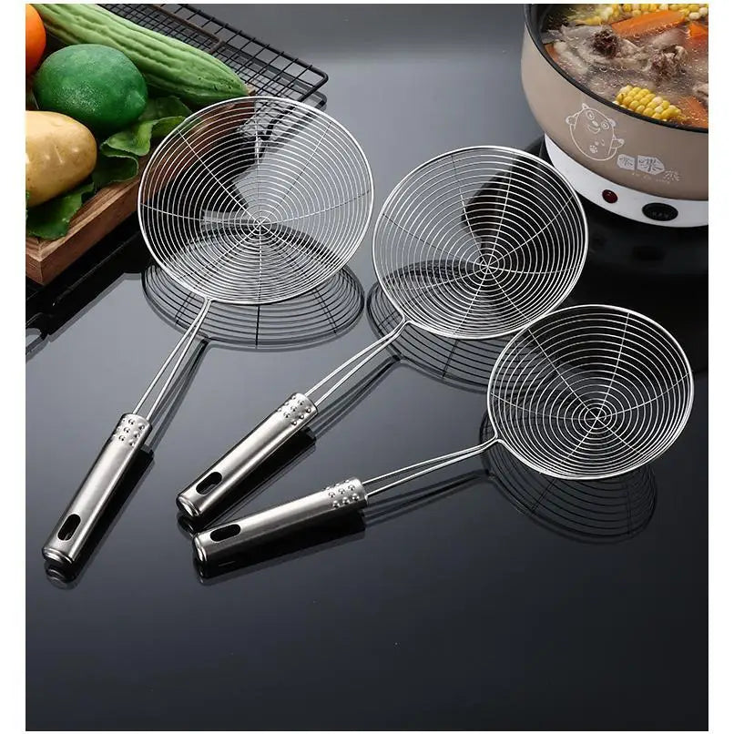 1/3/5pcs Stainless Steel Frying Strainer French Fries Spoon Wire Mesh Skimmer Colander Fryer Scoop Sieve Kitchen Supplies