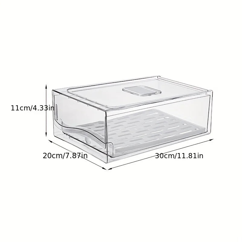 1pcKitchen refrigerator storage box drawer type fresh-keeping box eggs and meat food frozen finishing storage box