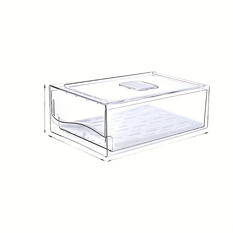 1pcKitchen refrigerator storage box drawer type fresh-keeping box eggs and meat food frozen finishing storage box