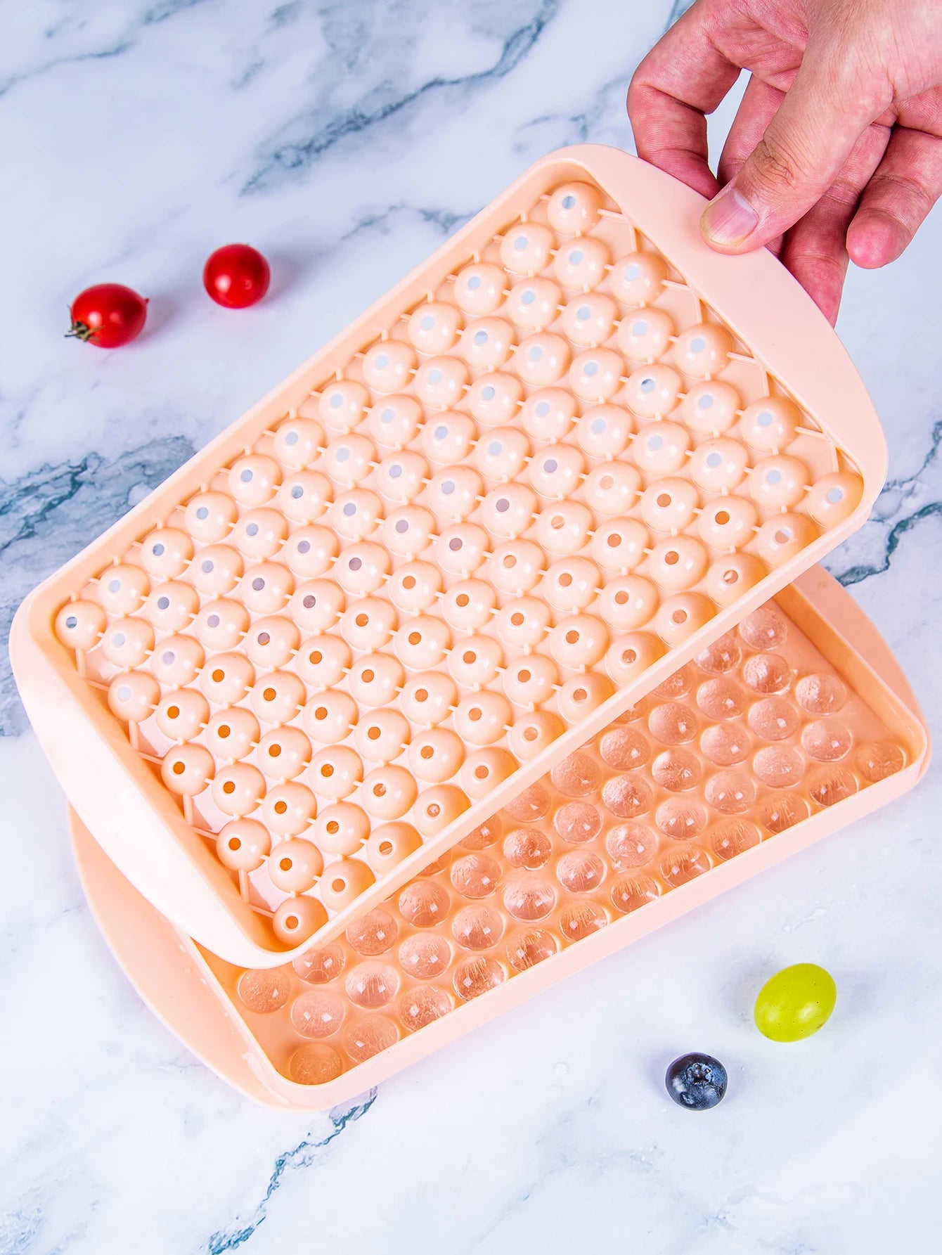 Mini Ice Cube Tray 104 Holes Round Ice Ball Mold Tiny Crushed for Chilling Bar Cocktail Whiskey Drink Coffee Juice Kitchen Tool