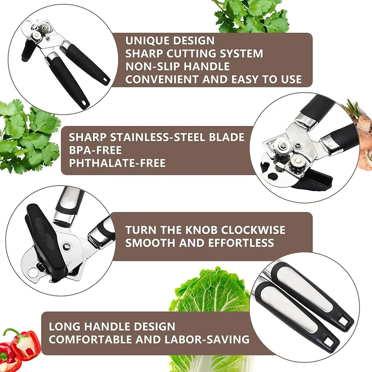 Professional Iron Manual Can Opener Multifunctional Stainless Steel Beer Handle Can Opener Kitchen Gadgets Bottle Openers Jar