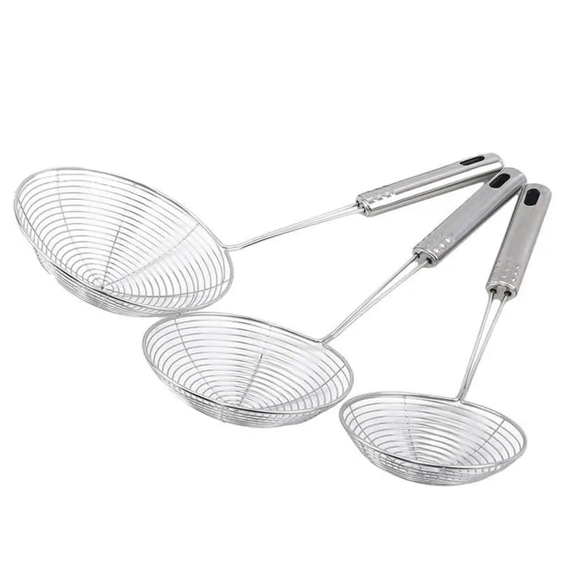 1/3/5pcs Stainless Steel Frying Strainer French Fries Spoon Wire Mesh Skimmer Colander Fryer Scoop Sieve Kitchen Supplies