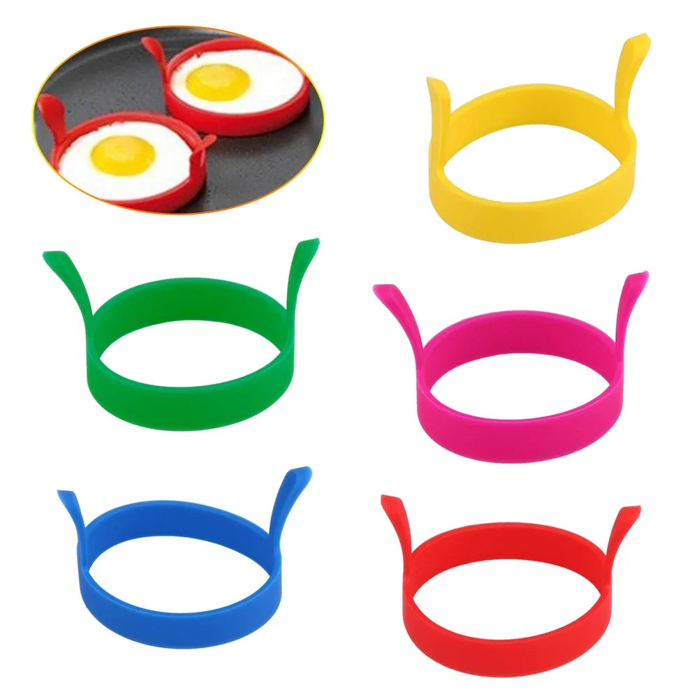 8X Silicone Ring Fried Egg Mold Nonstick Pancake Ring Molds Heat Resistant Multi-function Portable Creative for Cooking DIY Tool