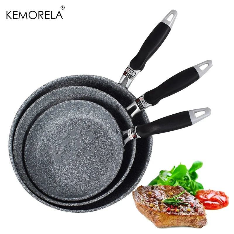 3PCS/Set Medical Stone Frying Pan 28/26/20cm Wok Non-Stick Pan Skillet Cauldron Induction Cooker Pans Pancake Egg Gas Stove Home