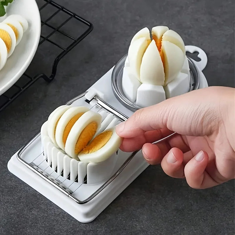 Multifunctional PP Base Egg Cutter 2-in-1 Stainless Steel Wire Pull Egg Cutter for Hanging High-quality Kitchen Accessory Tools