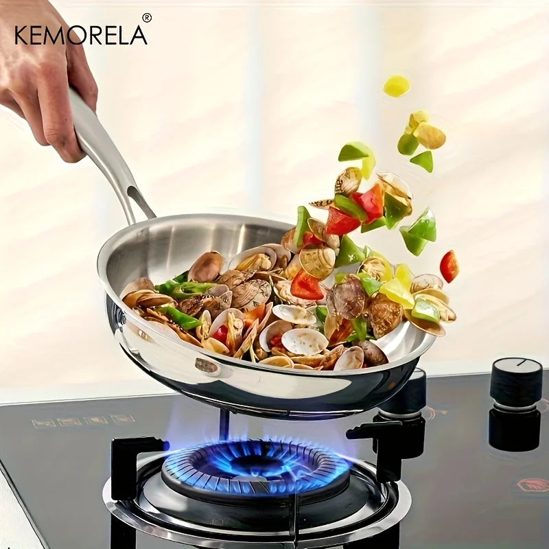 3PCS Stainless Steel Frying Pan Set 22/26/30cm Non-Stick Frying Pan For Gas Stove And Induction Cooker PanCakes For Steak Eggs