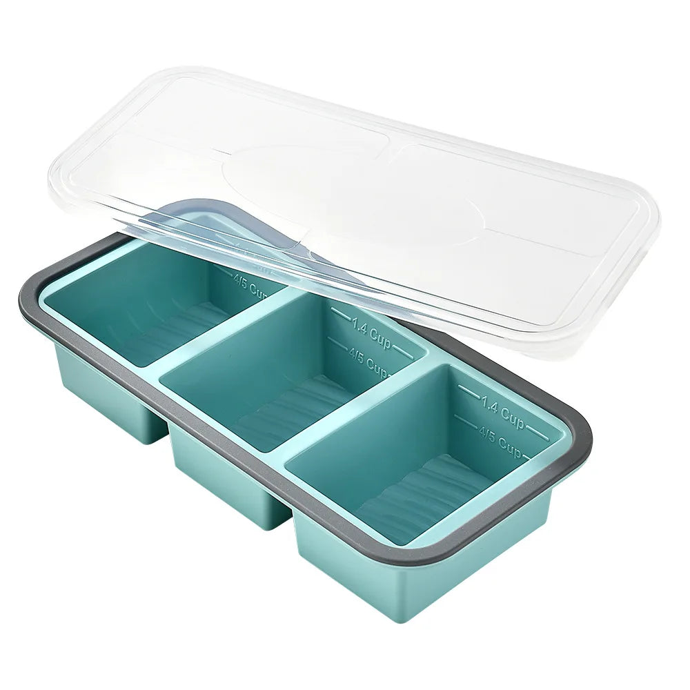New Freeze Preservation Mold Giant Large Silicone Ice Cube Tray Mold with Lid Food Storage Container Baking Mold Kitchen Tools