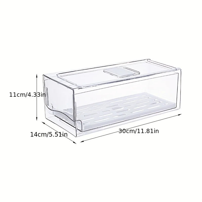 1pcKitchen refrigerator storage box drawer type fresh-keeping box eggs and meat food frozen finishing storage box
