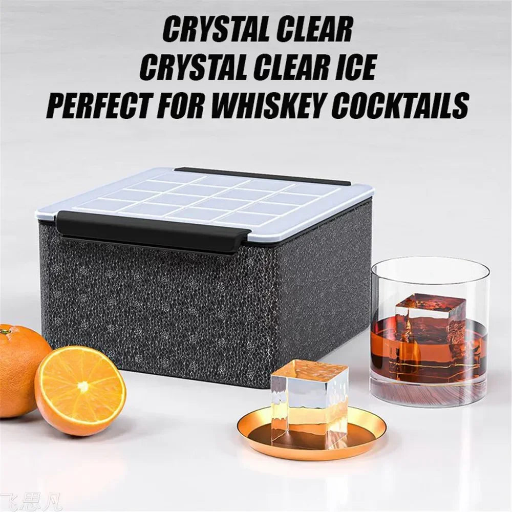 16Pcs High Transparency Ice Cube Tray Silicone Mold No Bubbles Food Grade Ice Mold for Home Whisky Bar Kitchen Accessories Gift