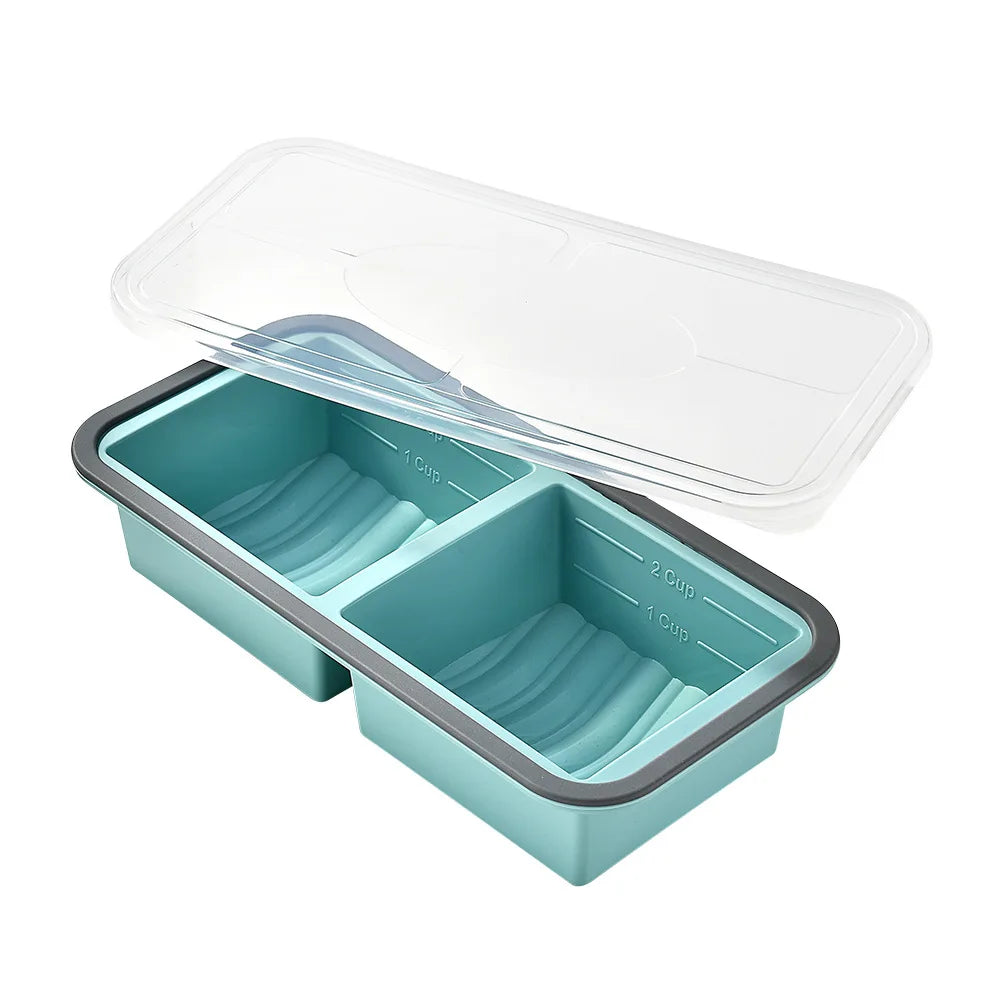 New Freeze Preservation Mold Giant Large Silicone Ice Cube Tray Mold with Lid Food Storage Container Baking Mold Kitchen Tools