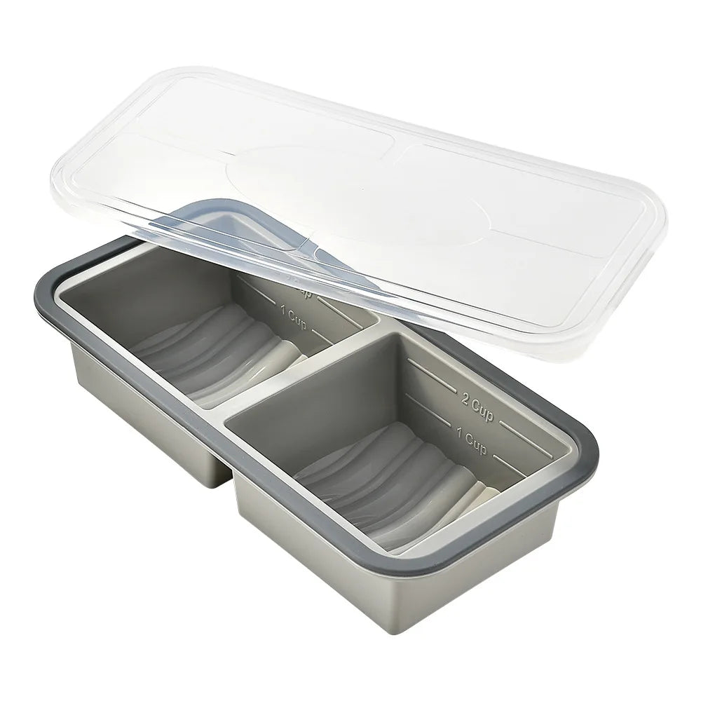 New Freeze Preservation Mold Giant Large Silicone Ice Cube Tray Mold with Lid Food Storage Container Baking Mold Kitchen Tools