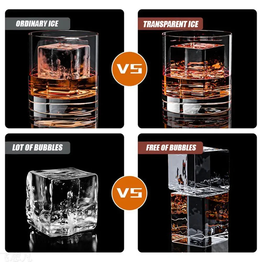 16Pcs High Transparency Ice Cube Tray Silicone Mold No Bubbles Food Grade Ice Mold for Home Whisky Bar Kitchen Accessories Gift