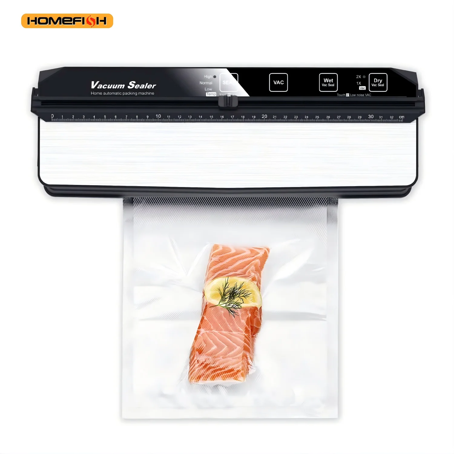 HOMEFISH Home-Use Small Food Vacuum Sealing Machine Kitchen Appliance for Food Preservation Compact Vacuum Packaging Machine